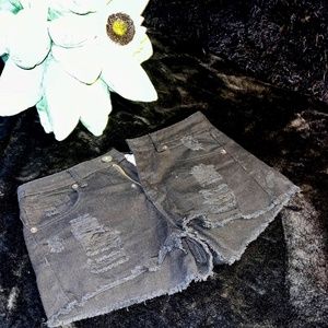 Black Distressed Shorts